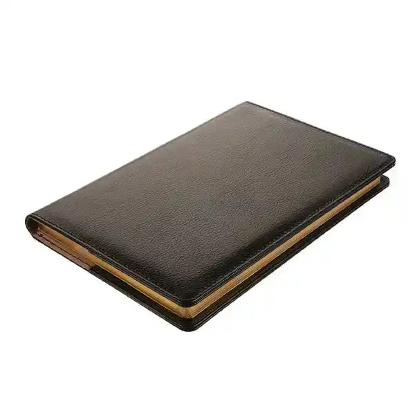 Leather Slip on Notebook Cover with Refillable A5 Notebook - Gold Trim Pages | MIRELLE - South Africa - Mirelle Leather and Lifestyle