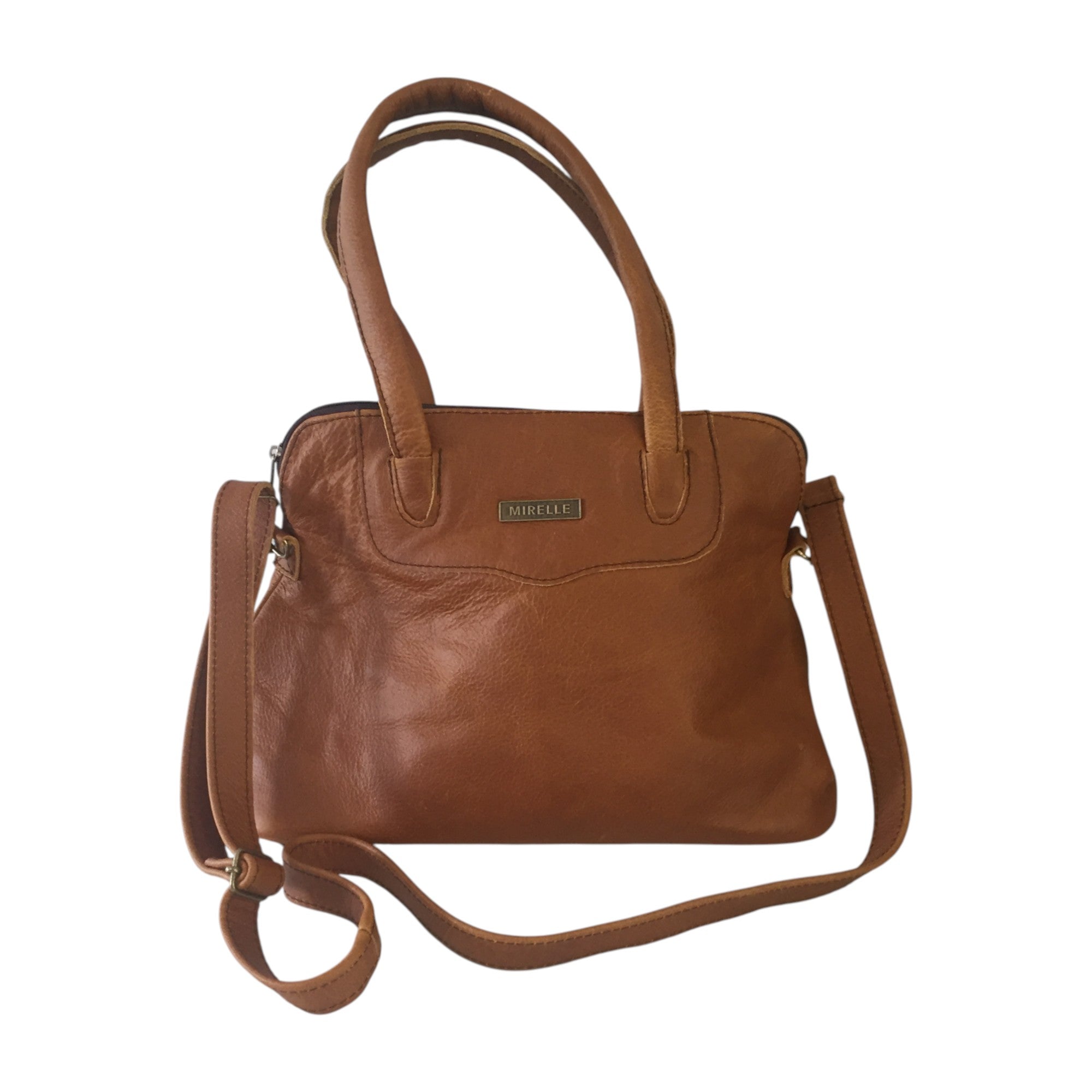 Leather Tote Handbag With Protective Feet - Framed Shape | MIRELLE ZA Tote Handbag Mirelle Leather and Lifestyle