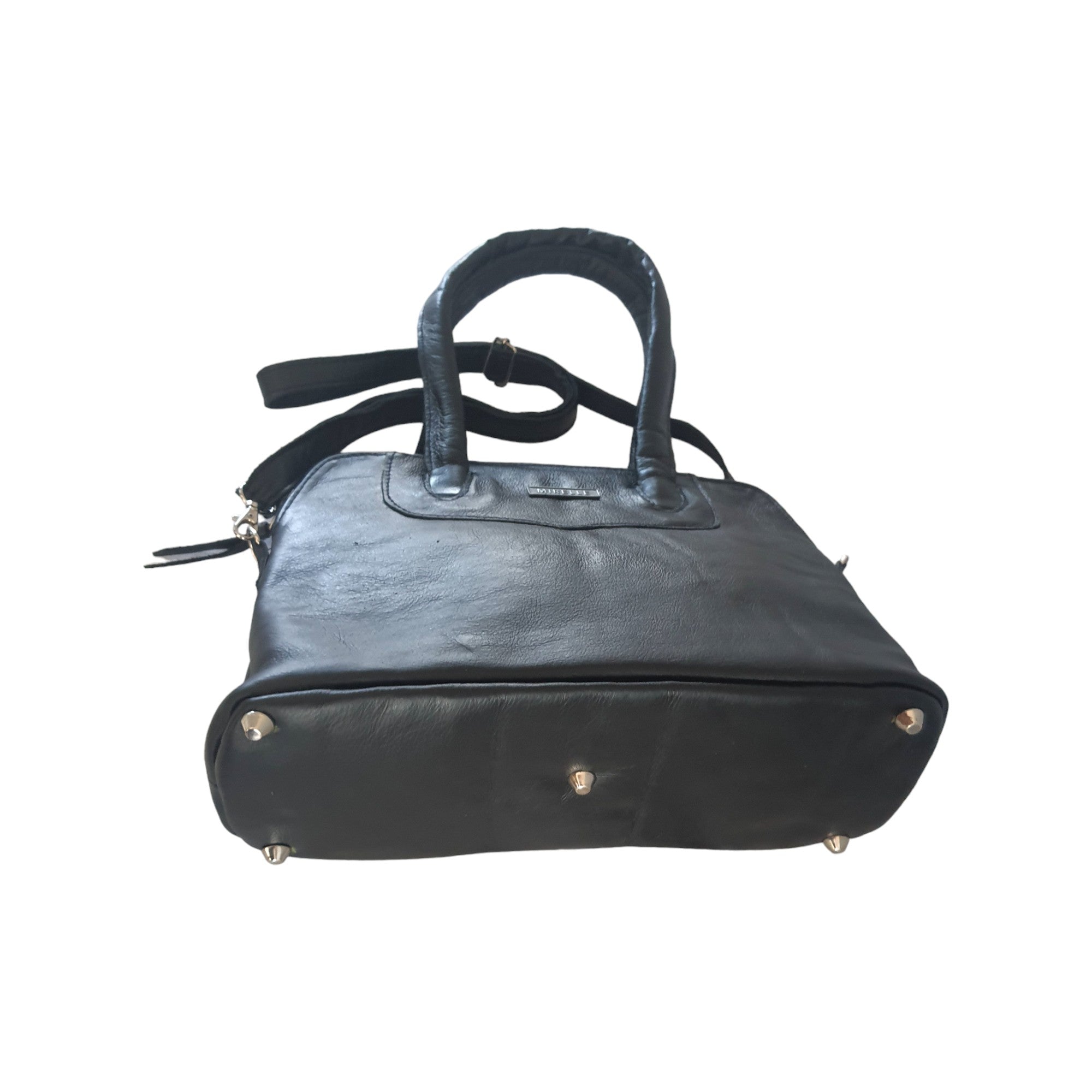 Leather Tote Handbag With Protective Feet - Framed Shape | MIRELLE ZA Tote Handbag Mirelle Leather and Lifestyle