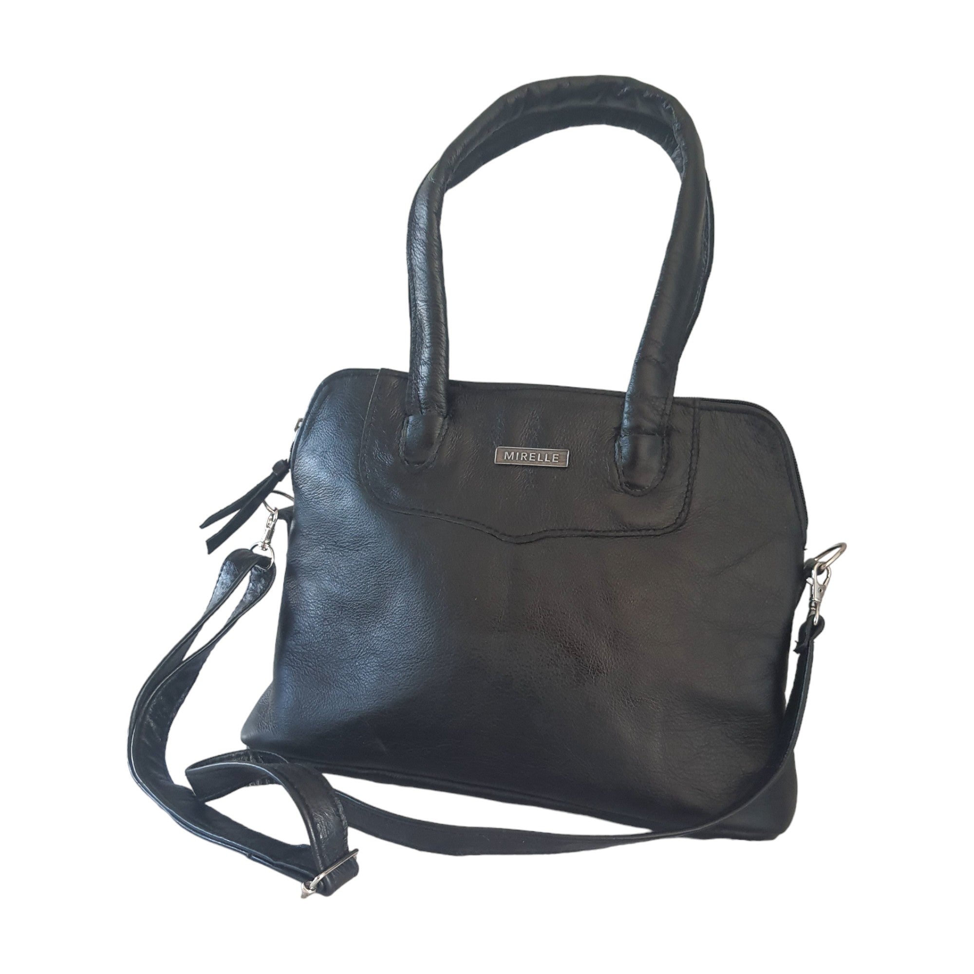 Leather Tote Handbag With Protective Feet - Framed Shape | MIRELLE ZA Tote Handbag Mirelle Leather and Lifestyle