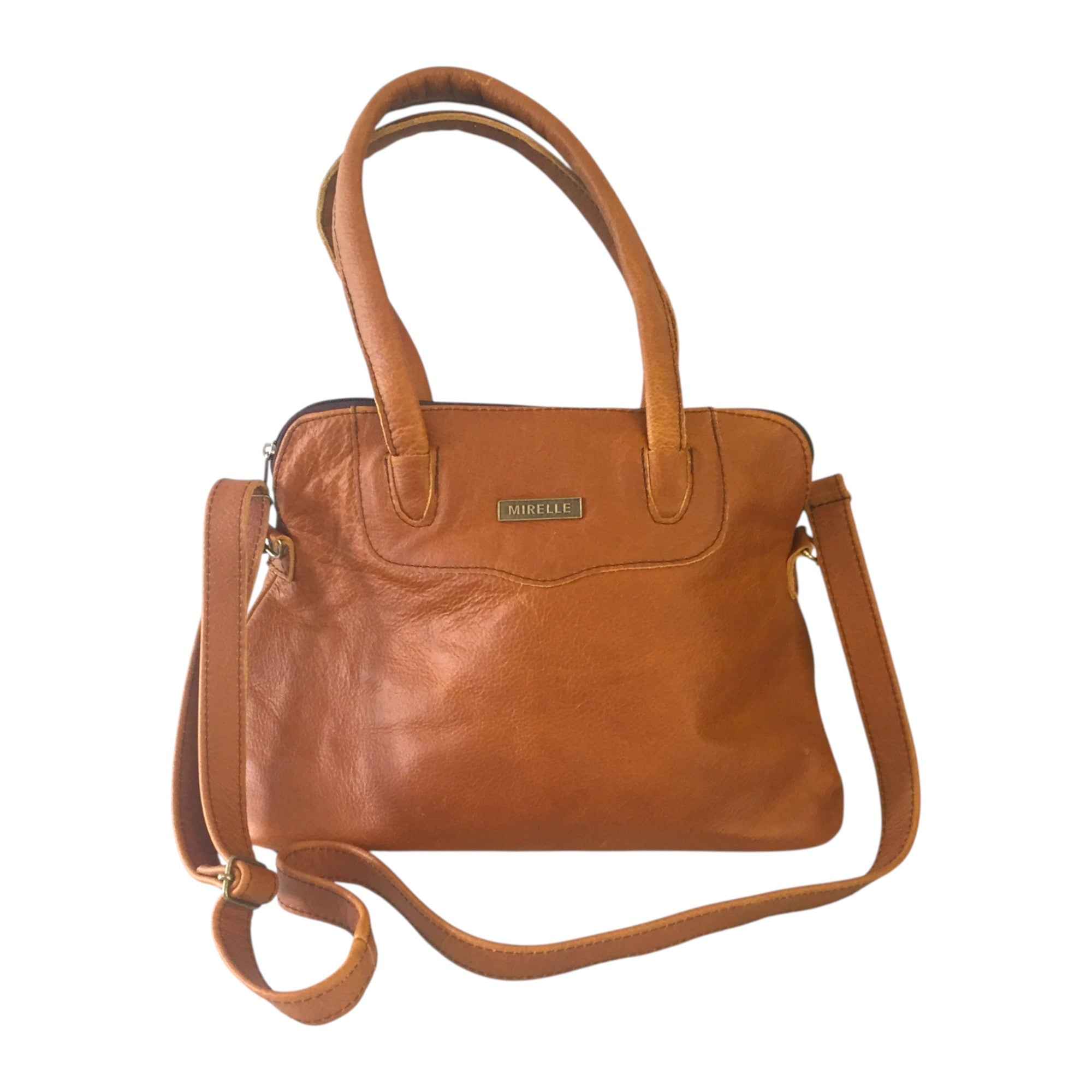 Leather Tote Handbag With Protective Feet - Framed Shape | MIRELLE - South Africa - Mirelle Leather and Lifestyle