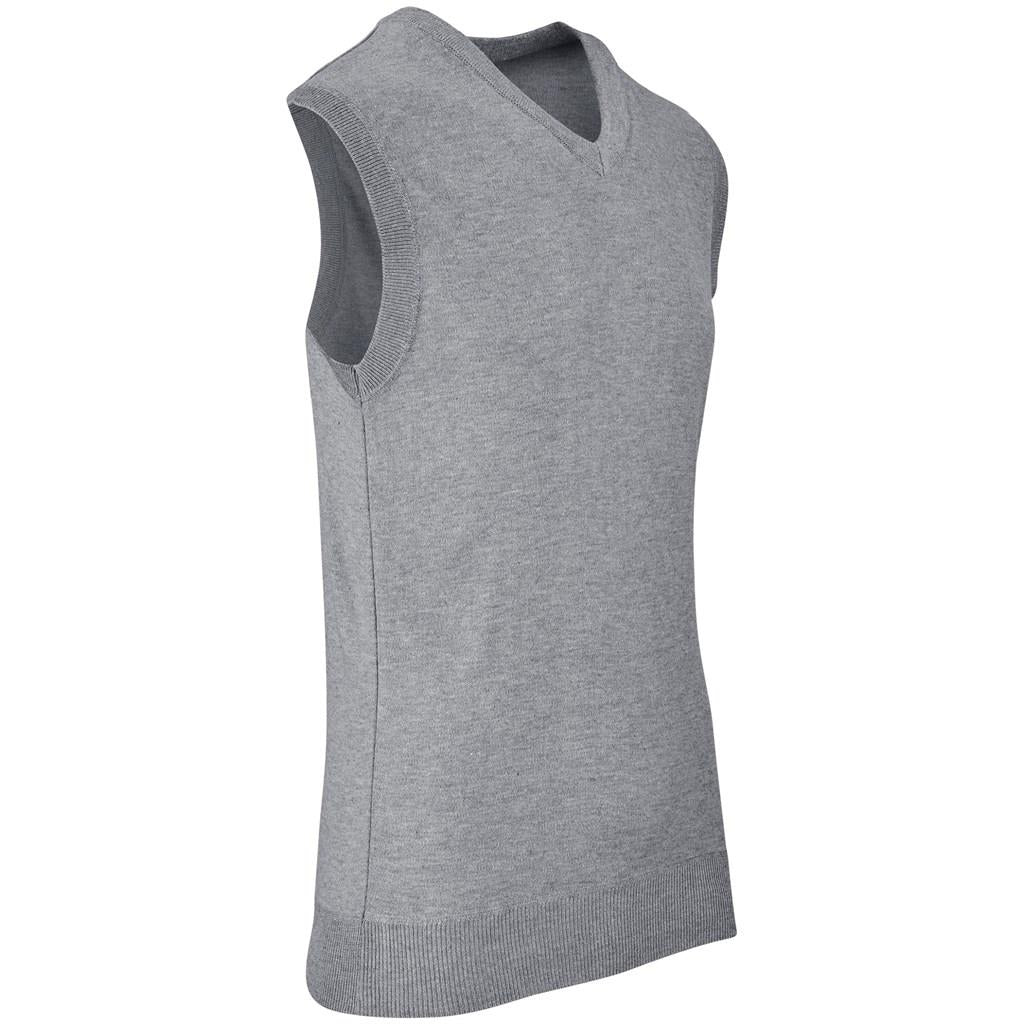 Mens Sleeveless Peru V-Neck Jersey - Grey Mirelle Leather and Lifestyle