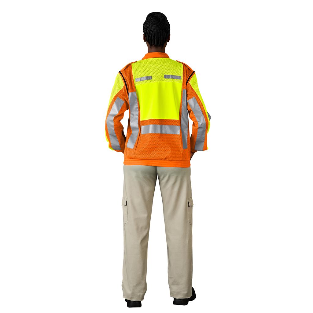 Metro Two-Tone Hi-Viz Reflective Zip-Off Jacket Mirelle Leather and Lifestyle