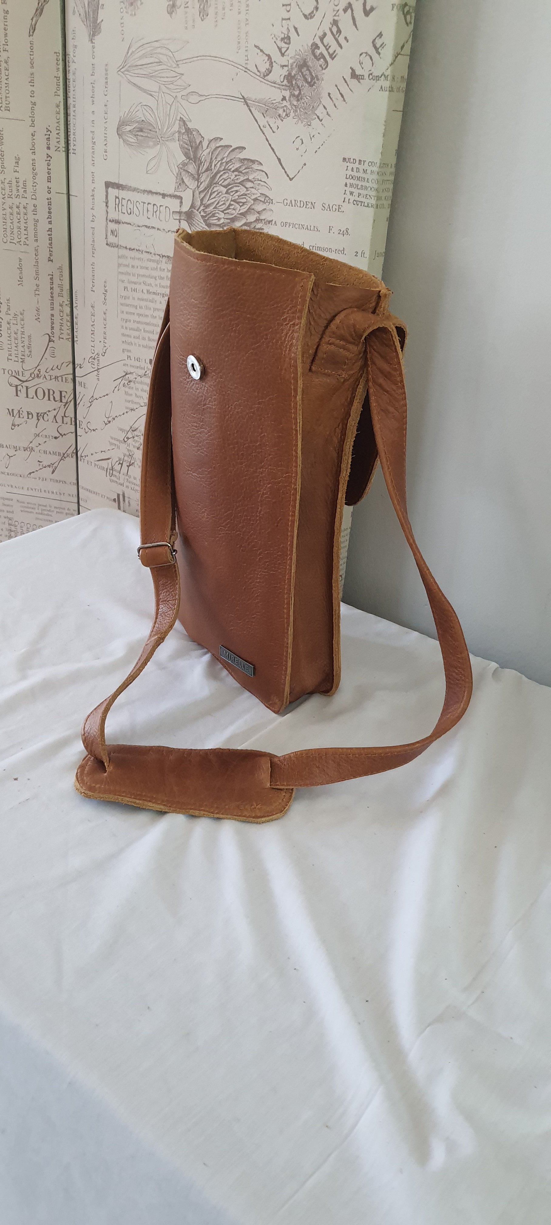 MIRELLE Genuine Leather 2 Bottle Wine Carrier Sling Bag - MIRELLE Leather and Lifestyle