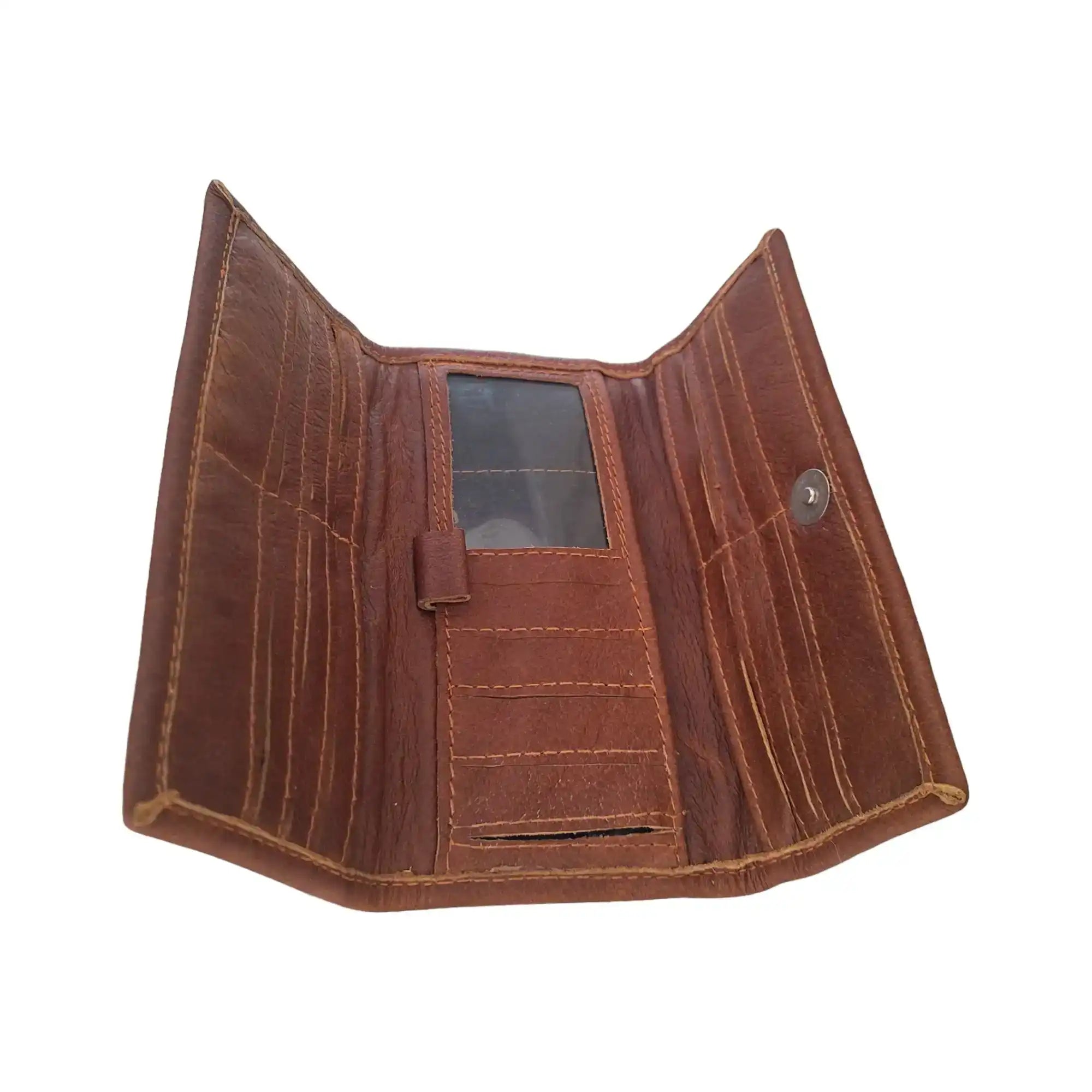 Mirelle Genuine Leather Classic Ladies Purse - Pecan Brown - MIRELLE Leather and Lifestyle