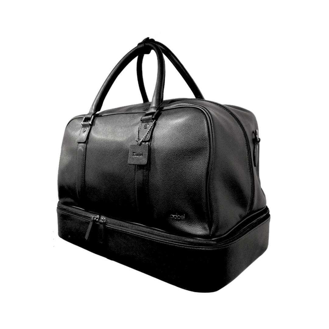 Mirelle Genuine Leather - President Double Decker Golf Bag - Shoe Compartment - Black - MIRELLE Leather and Lifestyle