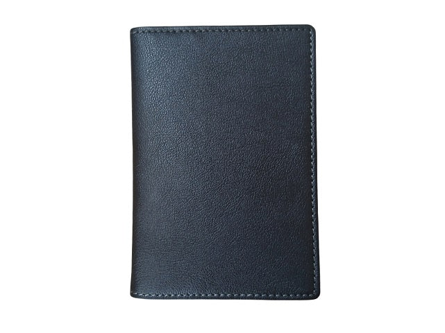 Black vegan leather passport holder, front view | MIRELLE