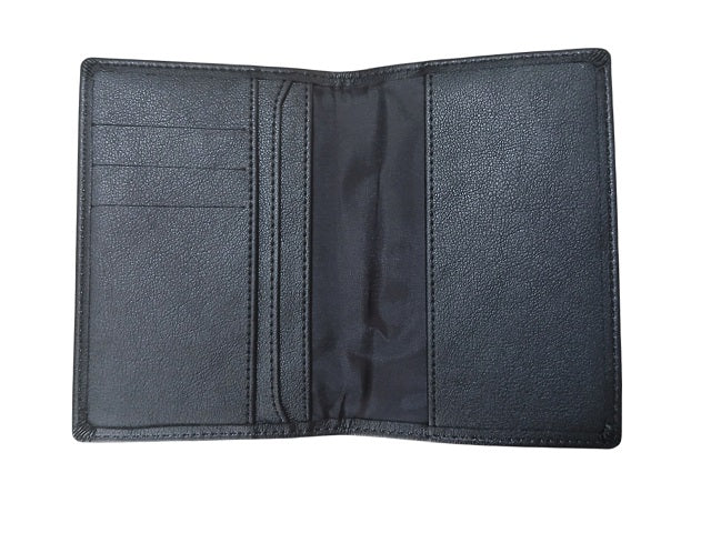 Vegan leather passport holder with three card slots and two inner side pockets | MIRELLE