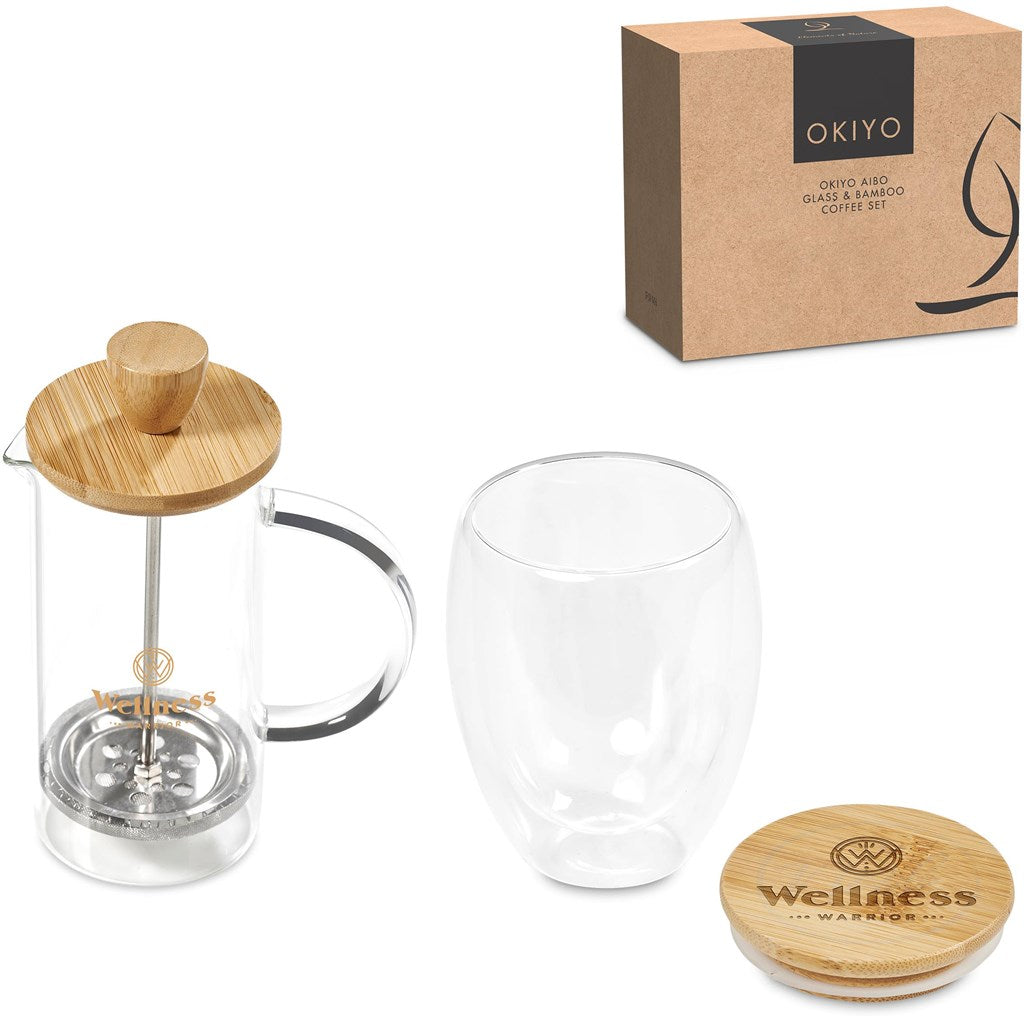 Okiyo Aibo Glass & Bamboo Coffee Set Mirelle Leather and Lifestyle