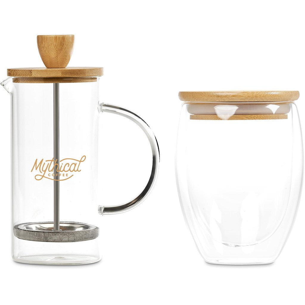 Okiyo Aibo Glass & Bamboo Coffee Set Mirelle Leather and Lifestyle