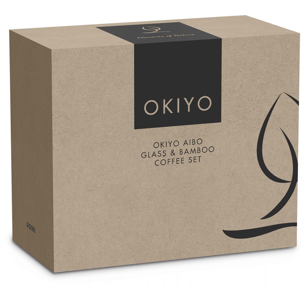 Okiyo Aibo Glass & Bamboo Coffee Set Mirelle Leather and Lifestyle