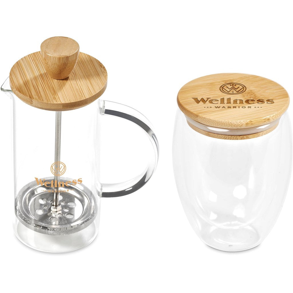 Okiyo Aibo Glass & Bamboo Coffee Set Mirelle Leather and Lifestyle