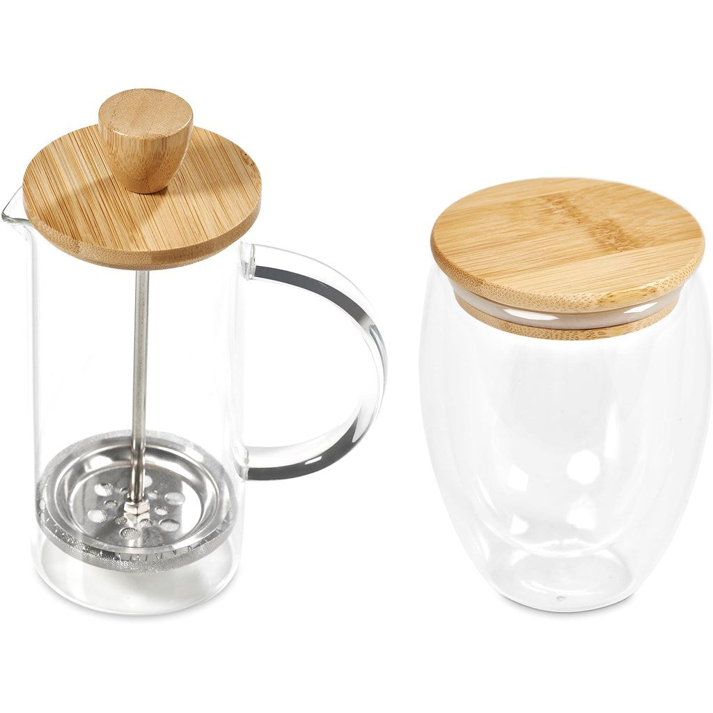 Okiyo Aibo Glass & Bamboo Coffee Set Mirelle Leather and Lifestyle