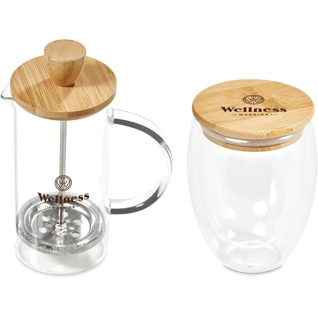 Okiyo Aibo Glass & Bamboo Coffee Set Mirelle Leather and Lifestyle