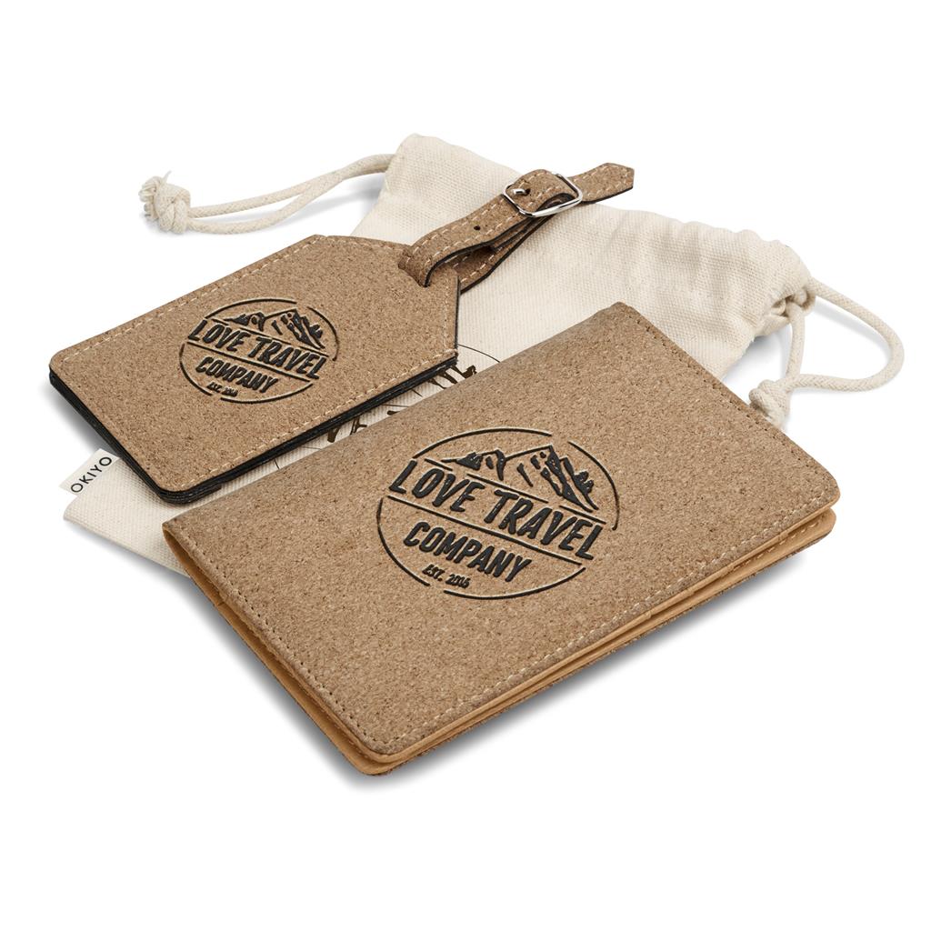 Okiyo Bouken Cork Travel Gift Set ZA Travel Gifts,Travel Essentials Mirelle Leather and Lifestyle