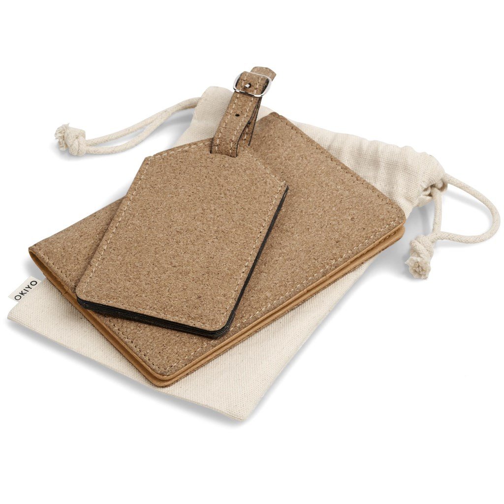 Okiyo Bouken Cork Travel Gift Set ZA Travel Gifts,Travel Essentials Mirelle Leather and Lifestyle