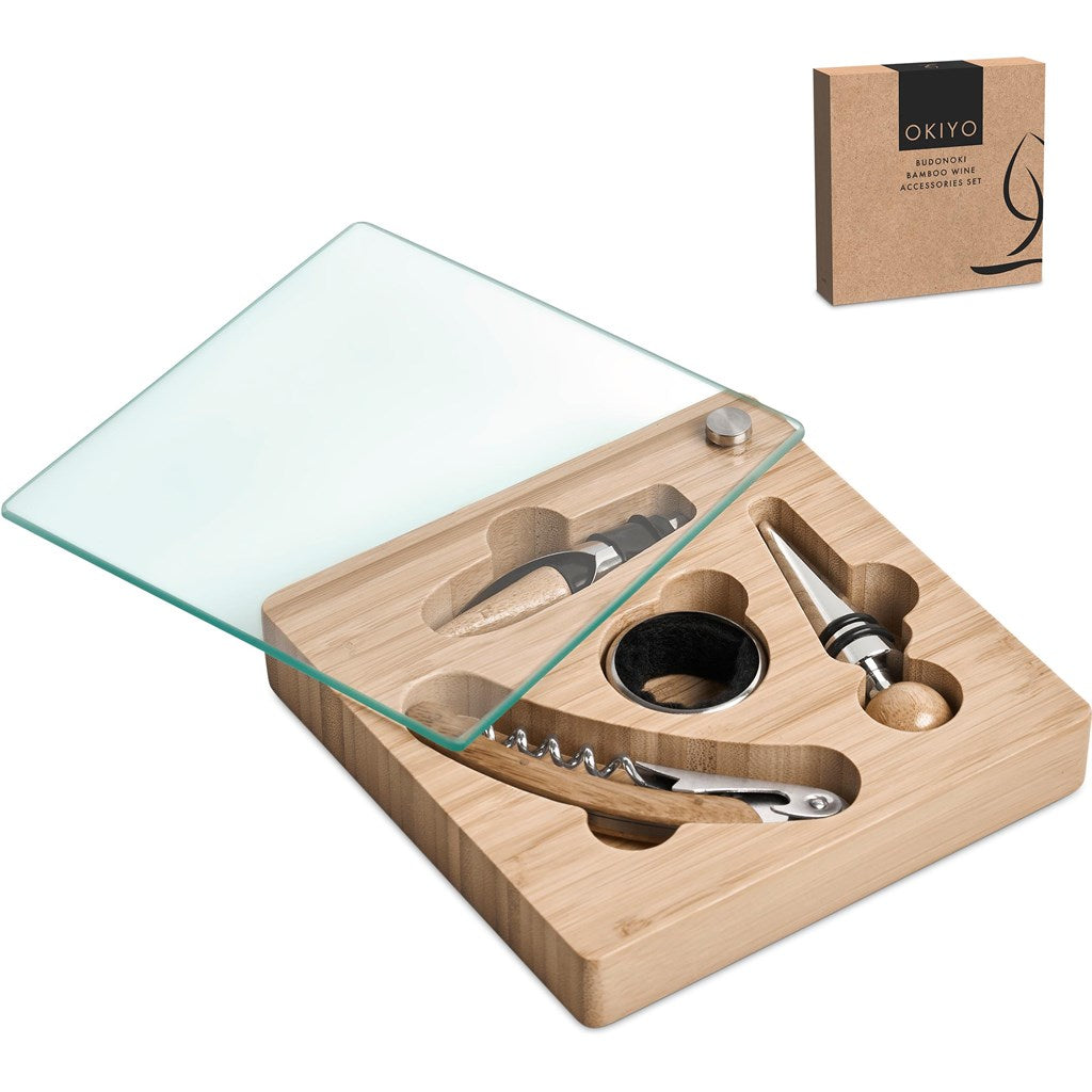 Okiyo Budonoki Bamboo Wine Accessories set Mirelle Leather and Lifestyle