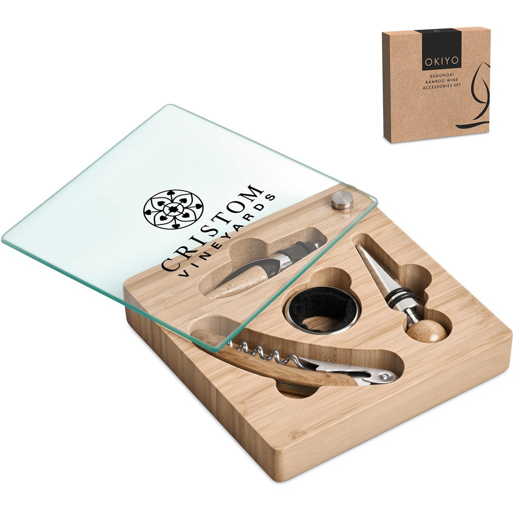 Okiyo Budonoki Bamboo Wine Accessories set Mirelle Leather and Lifestyle