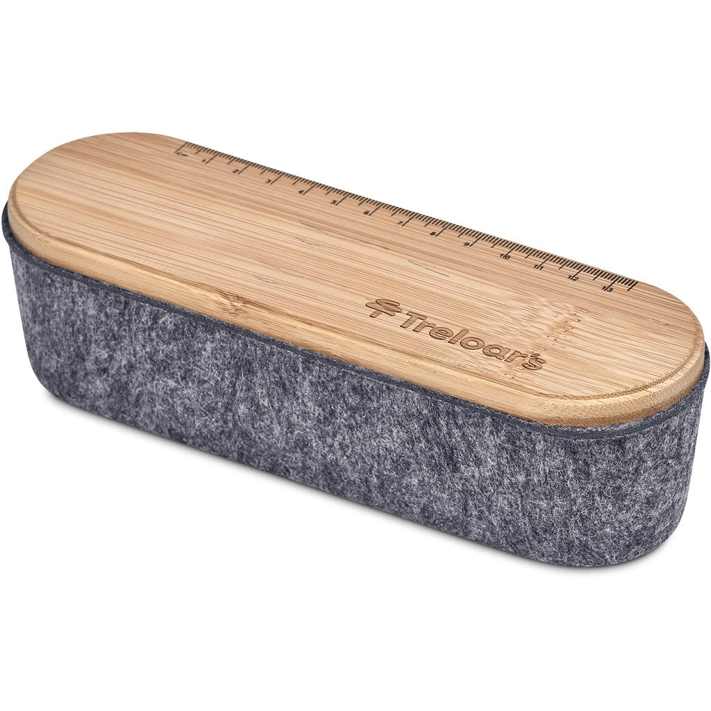 Okiyo Byoga Recycled PET Felt & Bamboo Stationery Case Mirelle Leather and Lifestyle