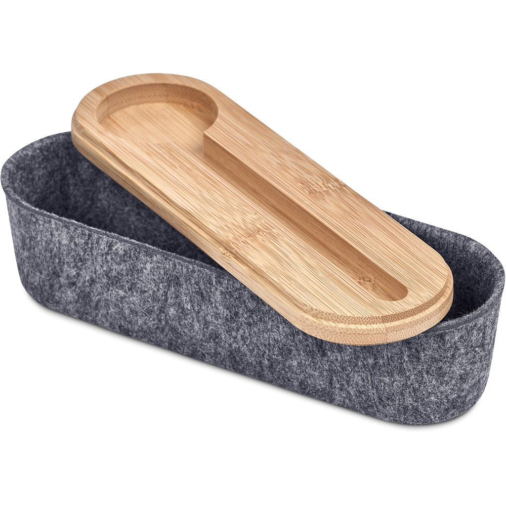 Okiyo Byoga Recycled PET Felt & Bamboo Stationery Case Mirelle Leather and Lifestyle