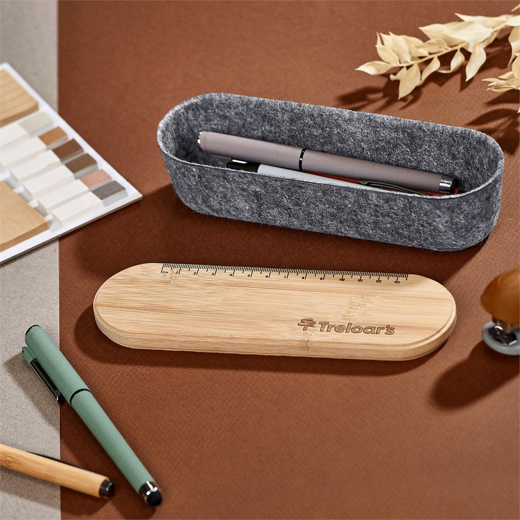 Okiyo Byoga Recycled PET Felt & Bamboo Stationery Case Mirelle Leather and Lifestyle