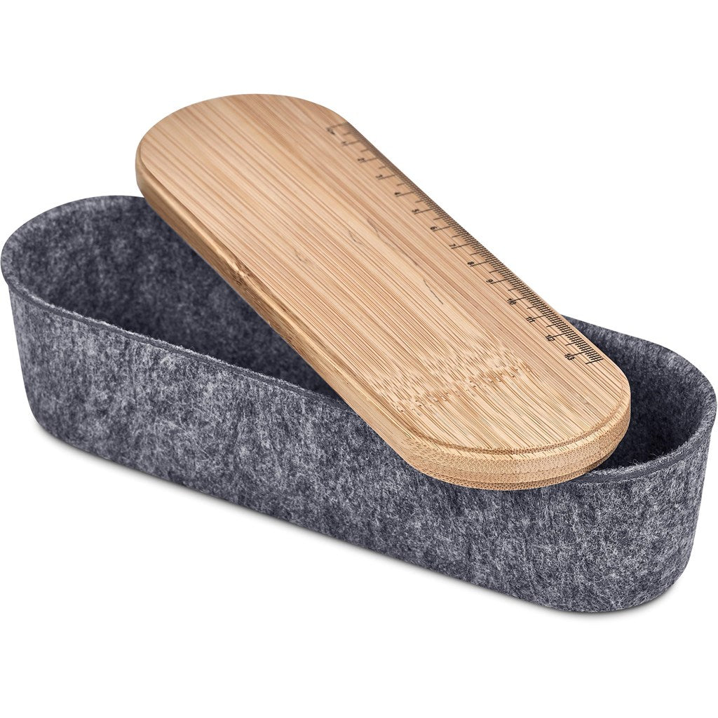 Okiyo Byoga Recycled PET Felt & Bamboo Stationery Case Mirelle Leather and Lifestyle