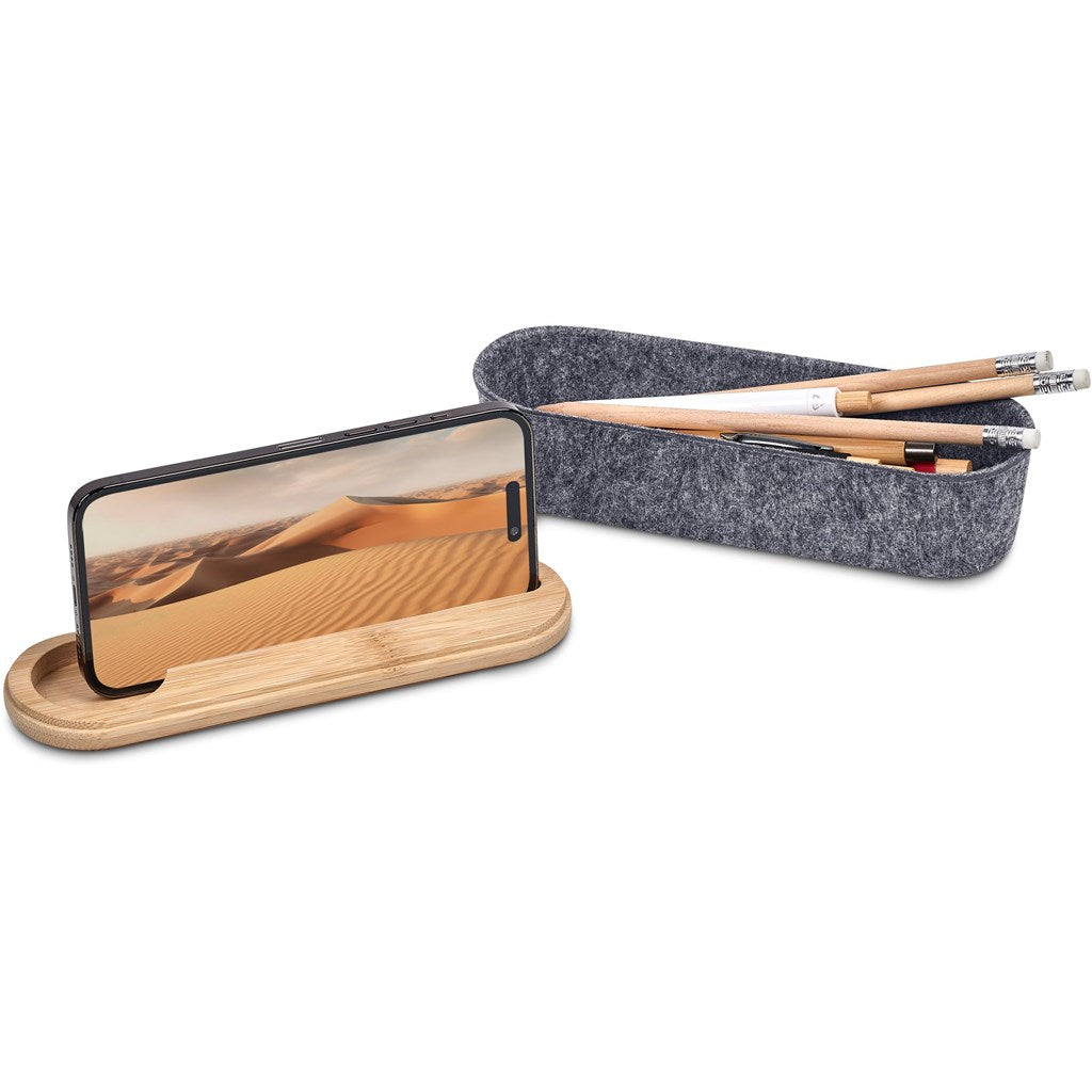 Okiyo Byoga Recycled PET Felt & Bamboo Stationery Case Mirelle Leather and Lifestyle