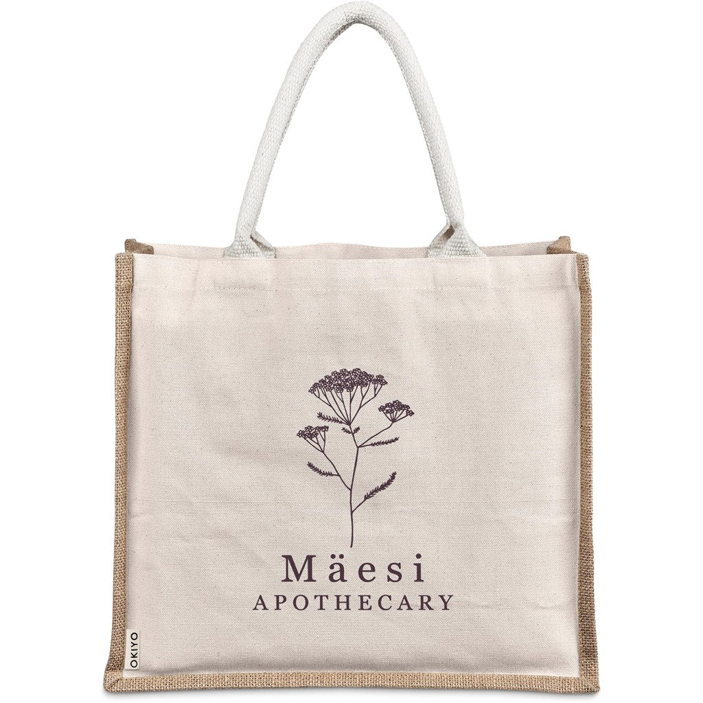 Okiyo Chinsai Maxi Jute & Cotton Tote Mirelle Leather and Lifestyle