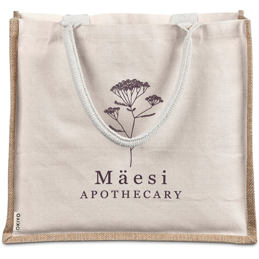 Okiyo Chinsai Maxi Jute & Cotton Tote Mirelle Leather and Lifestyle