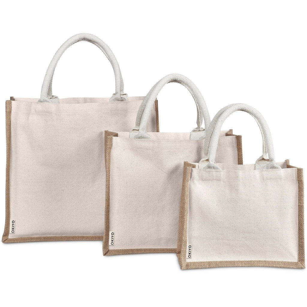 Okiyo Chinsai Midi Jute & Cotton Tote Mirelle Leather and Lifestyle
