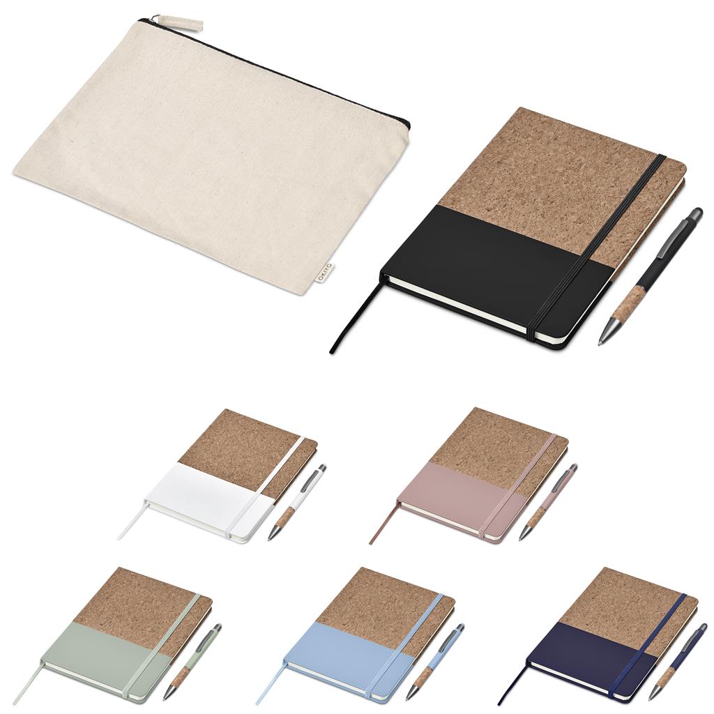 Okiyo Denki Cork Notebook & Pen Set Mirelle Leather and Lifestyle