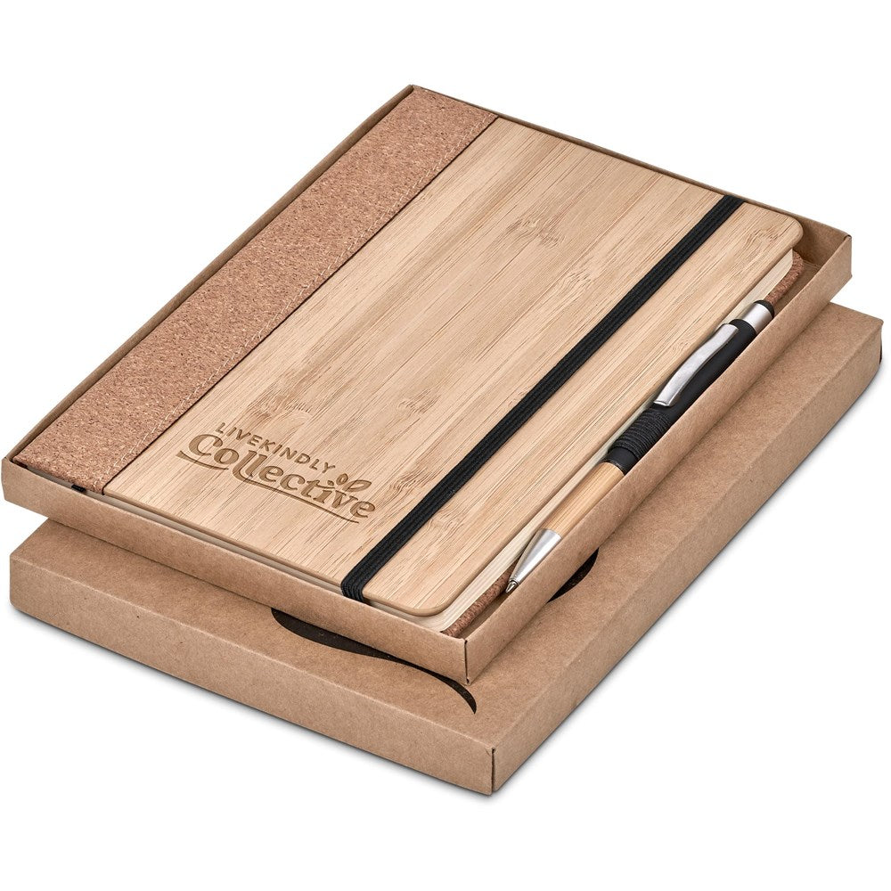 Okiyo Eri Bamboo & Cork Notebook & Pen Set ZA A5 Notebooks,Eco-Friendly Notebooks,Bamboo Products,Cork Products,Ideas for Work Mirelle Leather and Lifestyle