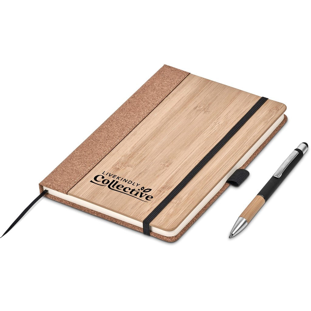 Okiyo Eri Bamboo & Cork Notebook & Pen Set ZA A5 Notebooks,Eco-Friendly Notebooks,Bamboo Products,Cork Products,Ideas for Work Mirelle Leather and Lifestyle