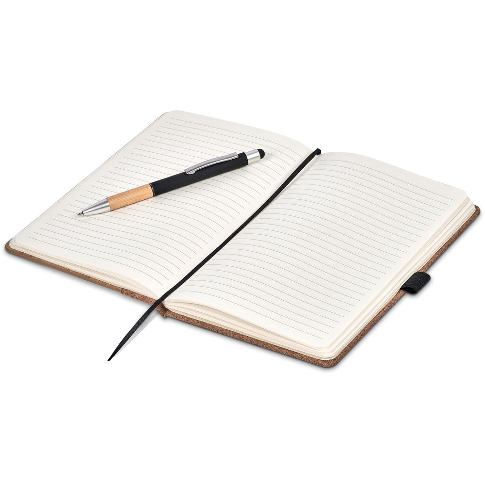 Okiyo Eri Bamboo & Cork Notebook & Pen Set ZA A5 Notebooks,Eco-Friendly Notebooks,Bamboo Products,Cork Products,Ideas for Work Mirelle Leather and Lifestyle