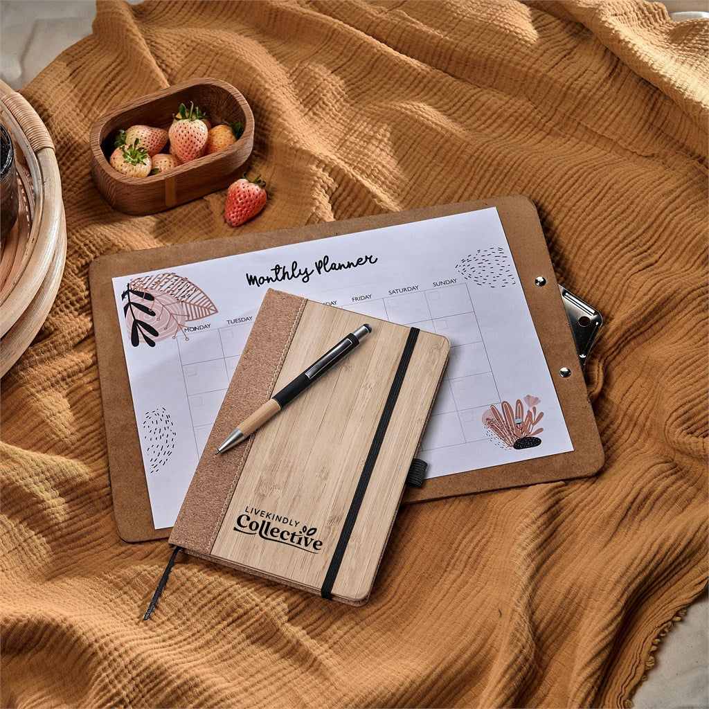 Okiyo Eri Bamboo & Cork Notebook & Pen Set ZA A5 Notebooks,Eco-Friendly Notebooks,Bamboo Products,Cork Products,Ideas for Work Mirelle Leather and Lifestyle