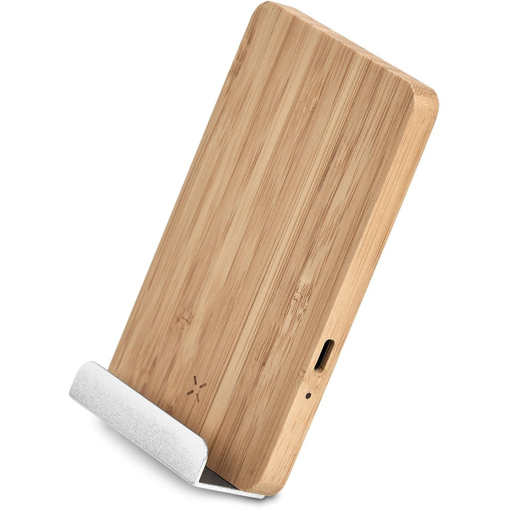 Okiyo Hakka Bamboo & Recycled Aluminium Wireless Charging Phone Stand Mirelle Leather and Lifestyle