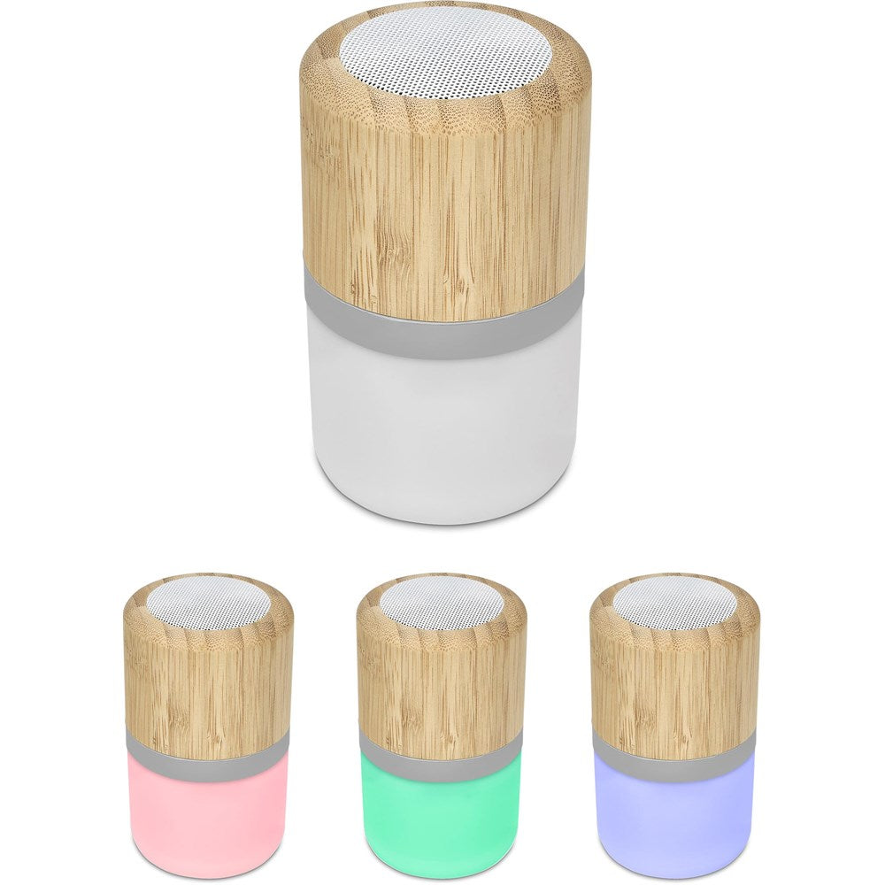 Okiyo Heiwa Bamboo Bluetooth Speaker & Night Light Mirelle Leather and Lifestyle