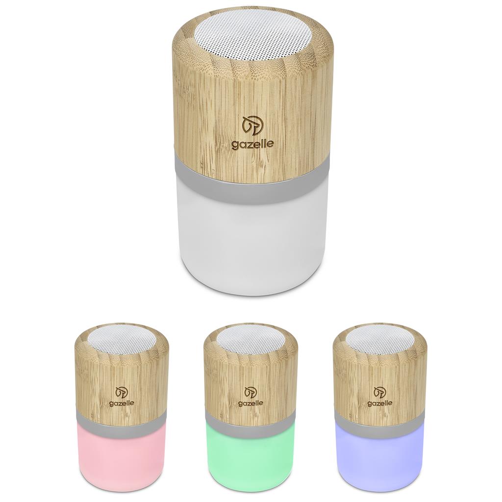 Okiyo Heiwa Bamboo Bluetooth Speaker & Night Light Mirelle Leather and Lifestyle