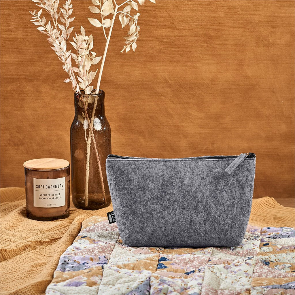Okiyo Kesho Recycled PET Felt Accessory Bag ZA Eco-Friendly Bags,Toiletry and Cosmetic Bags,Recycled PET Products,Recycled Bags Mirelle Leather and Lifestyle