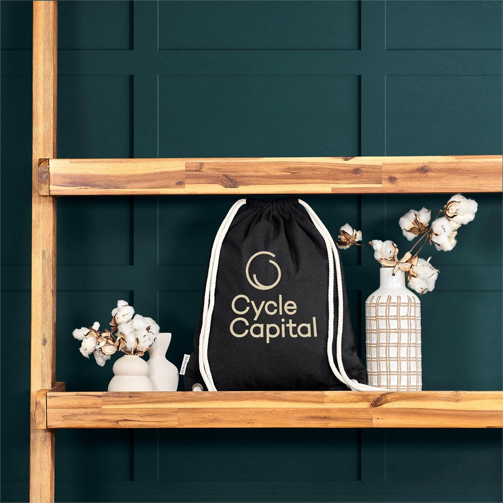 Okiyo Kinchaku Recycled Canvas Drawstring Bag Mirelle Leather and Lifestyle