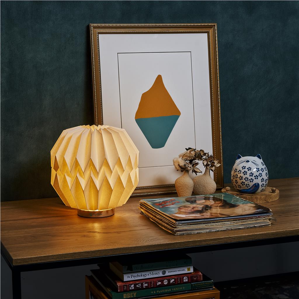 Okiyo Kosuke Wood & Paper LED Lamp Mirelle Leather and Lifestyle