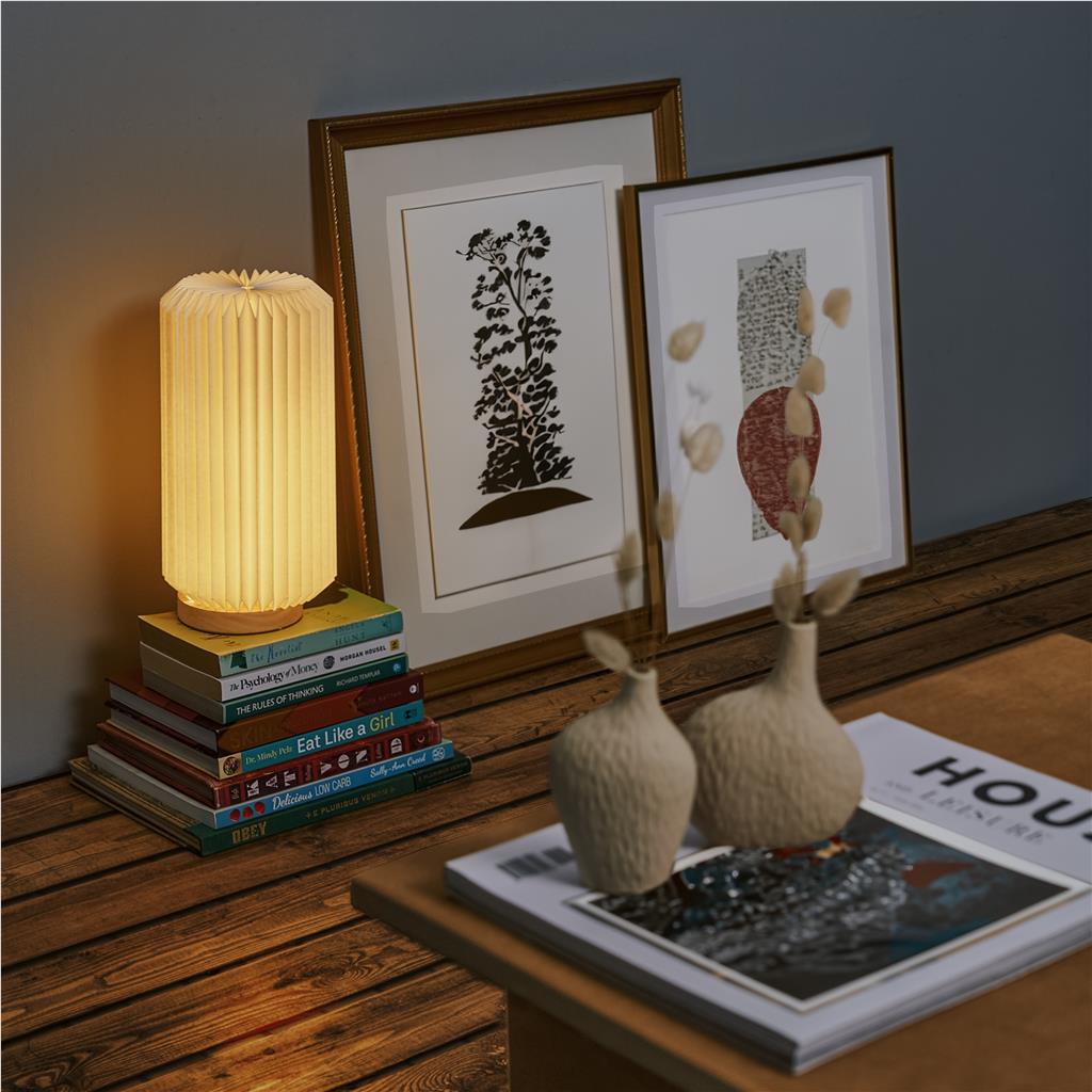 Okiyo Masumi Wood & Paper LED Lamp Mirelle Leather and Lifestyle