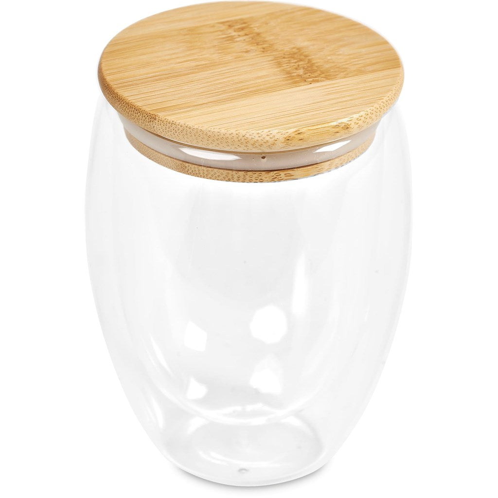 Okiyo Moco Glass & Bamboo Double-Wall Cup - 350ml Mirelle Leather and Lifestyle