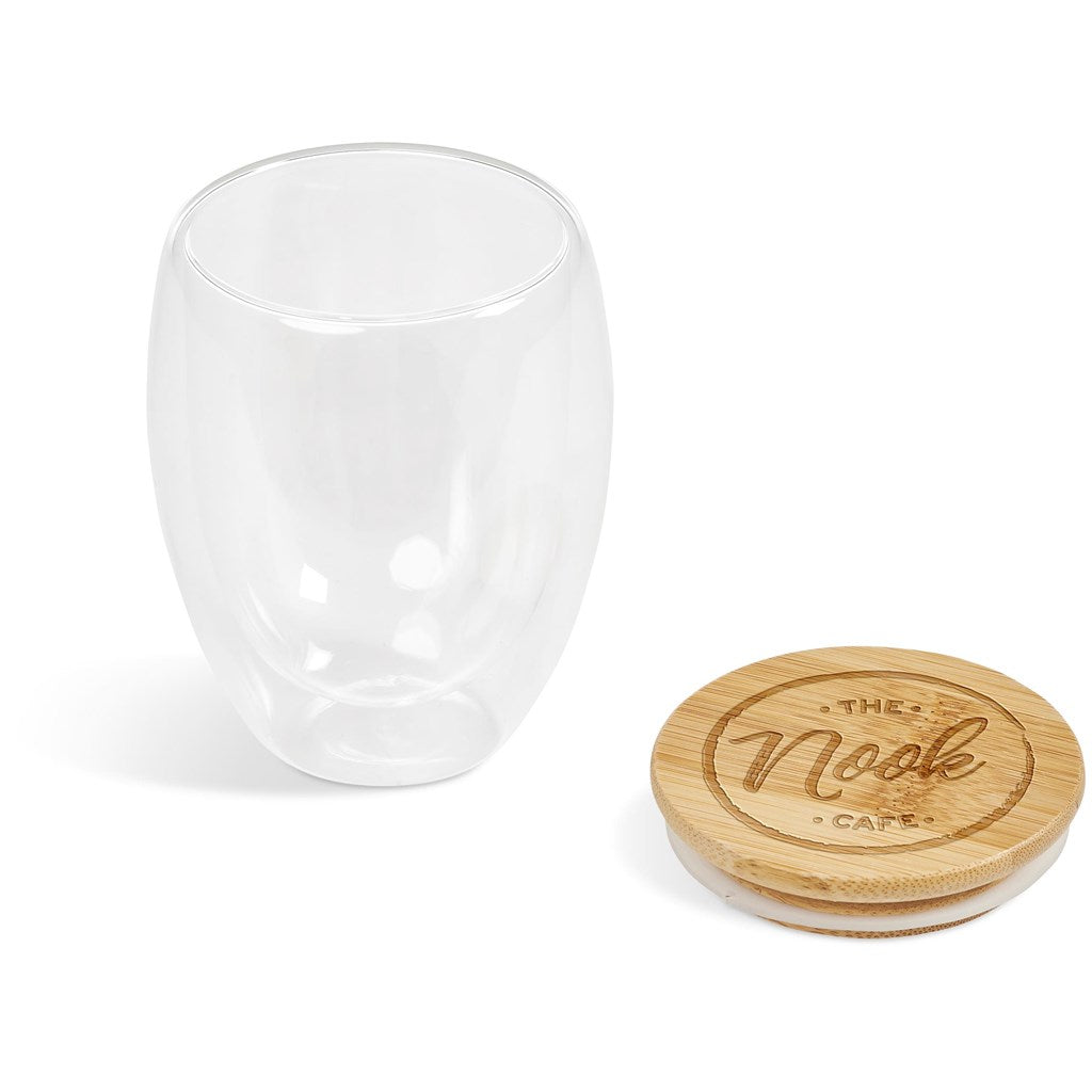 Okiyo Moco Glass & Bamboo Double-Wall Cup - 350ml Mirelle Leather and Lifestyle