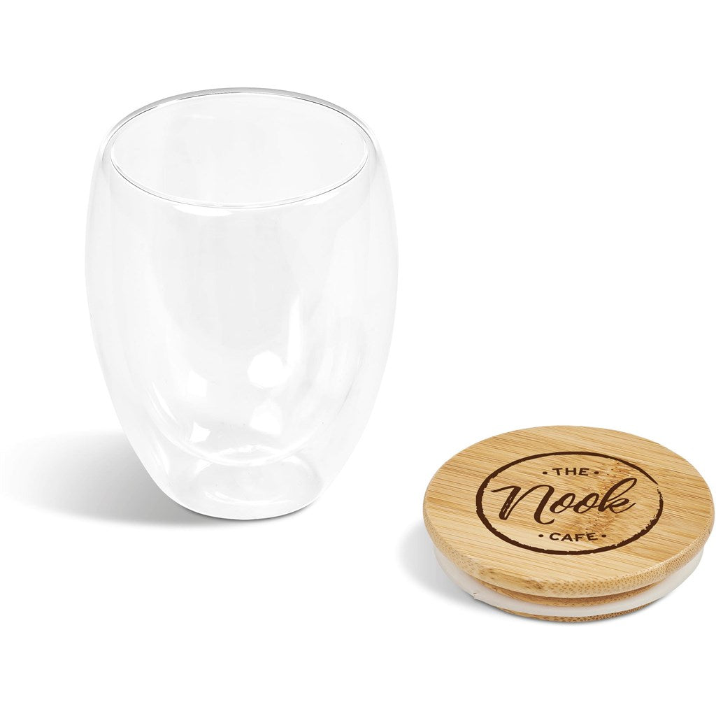 Okiyo Moco Glass & Bamboo Double-Wall Cup - 350ml Mirelle Leather and Lifestyle