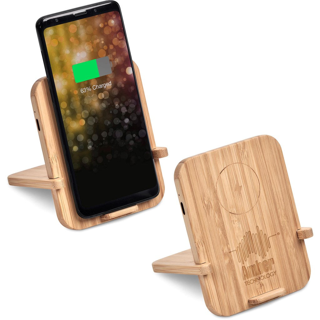 Okiyo Noryoku Bamboo Wireless Charging Phone Stand Mirelle Leather and Lifestyle
