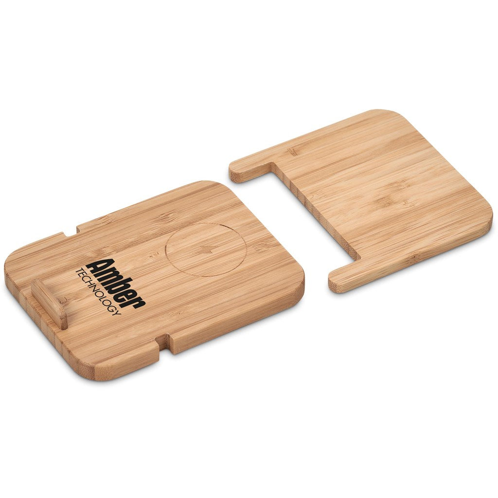 Okiyo Noryoku Bamboo Wireless Charging Phone Stand Mirelle Leather and Lifestyle