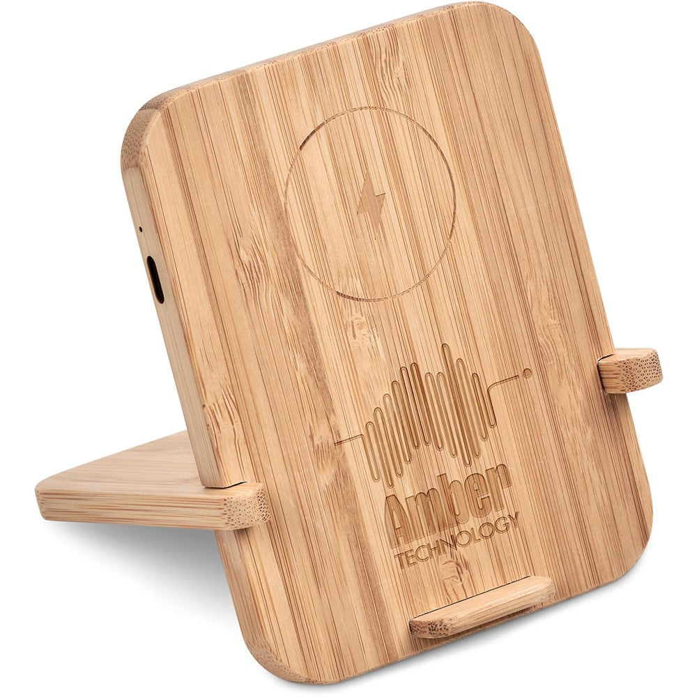 Okiyo Noryoku Bamboo Wireless Charging Phone Stand Mirelle Leather and Lifestyle