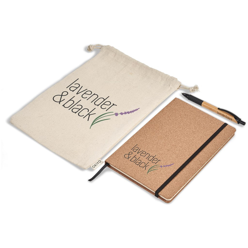 Okiyo Noto Cork & Bamboo Notebook & Pen Set Mirelle Leather and Lifestyle