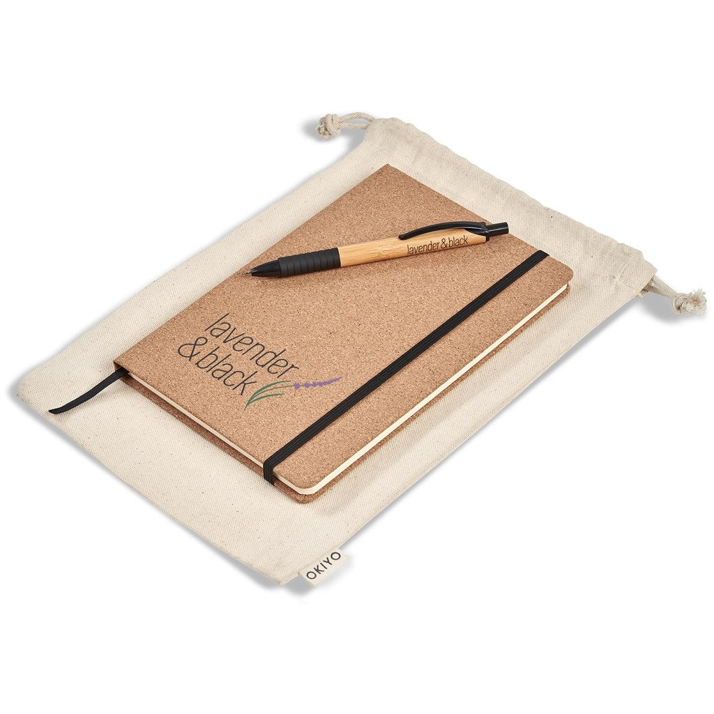 Okiyo Noto Cork & Bamboo Notebook & Pen Set Mirelle Leather and Lifestyle